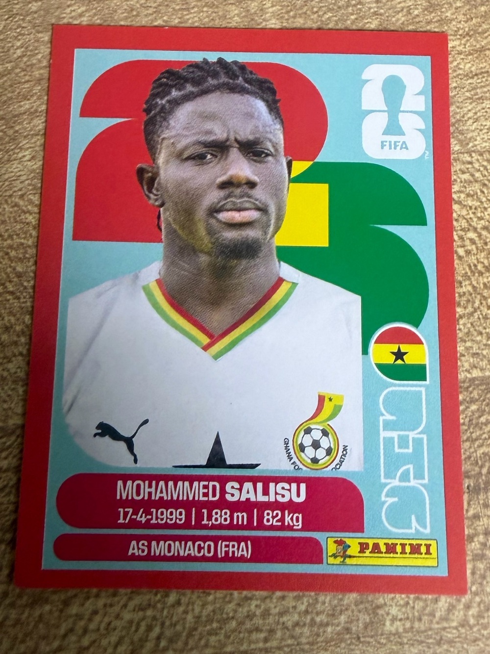 Panini FIFA World Cup 2026 RED Sticker of Mohammed Salisu
